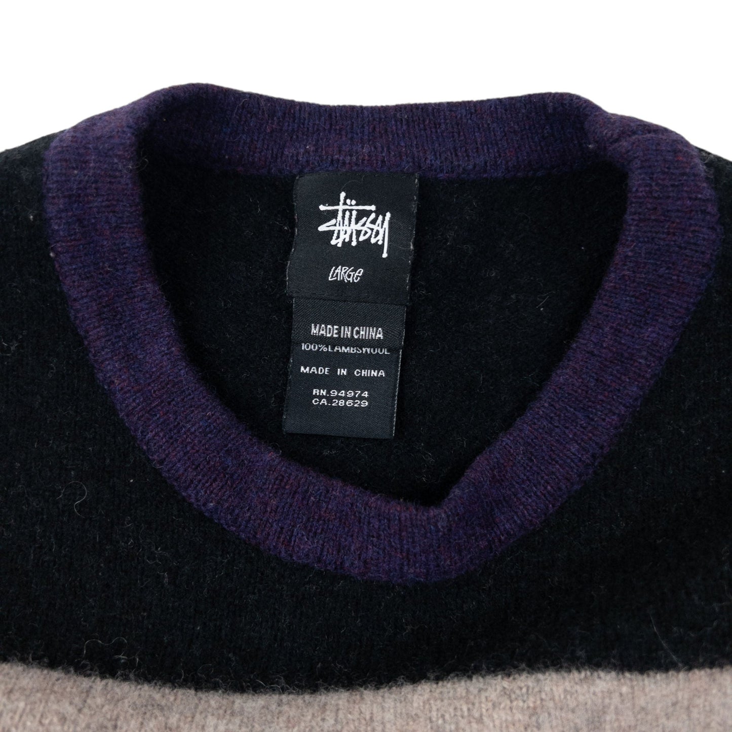Vintage 2000s Stussy Striped Wool Jumper Size XS | XS, Multicoloured
