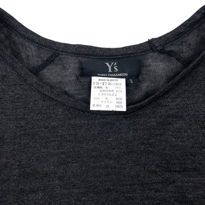 Vintage 90s Yohji Yamamoto Lightweight Roll Sleeve Jumper Size S | Small, Grey