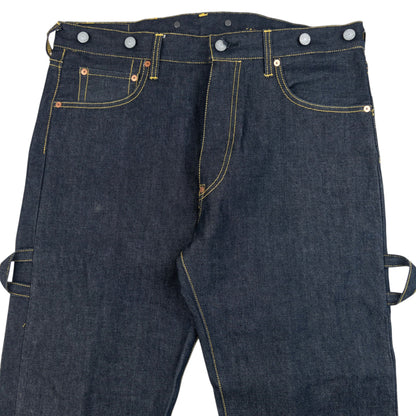 Vintage 2000s Evisu Gull Symbol Bondage Zip Japanese Denim Jeans Size W36 | W36, Black