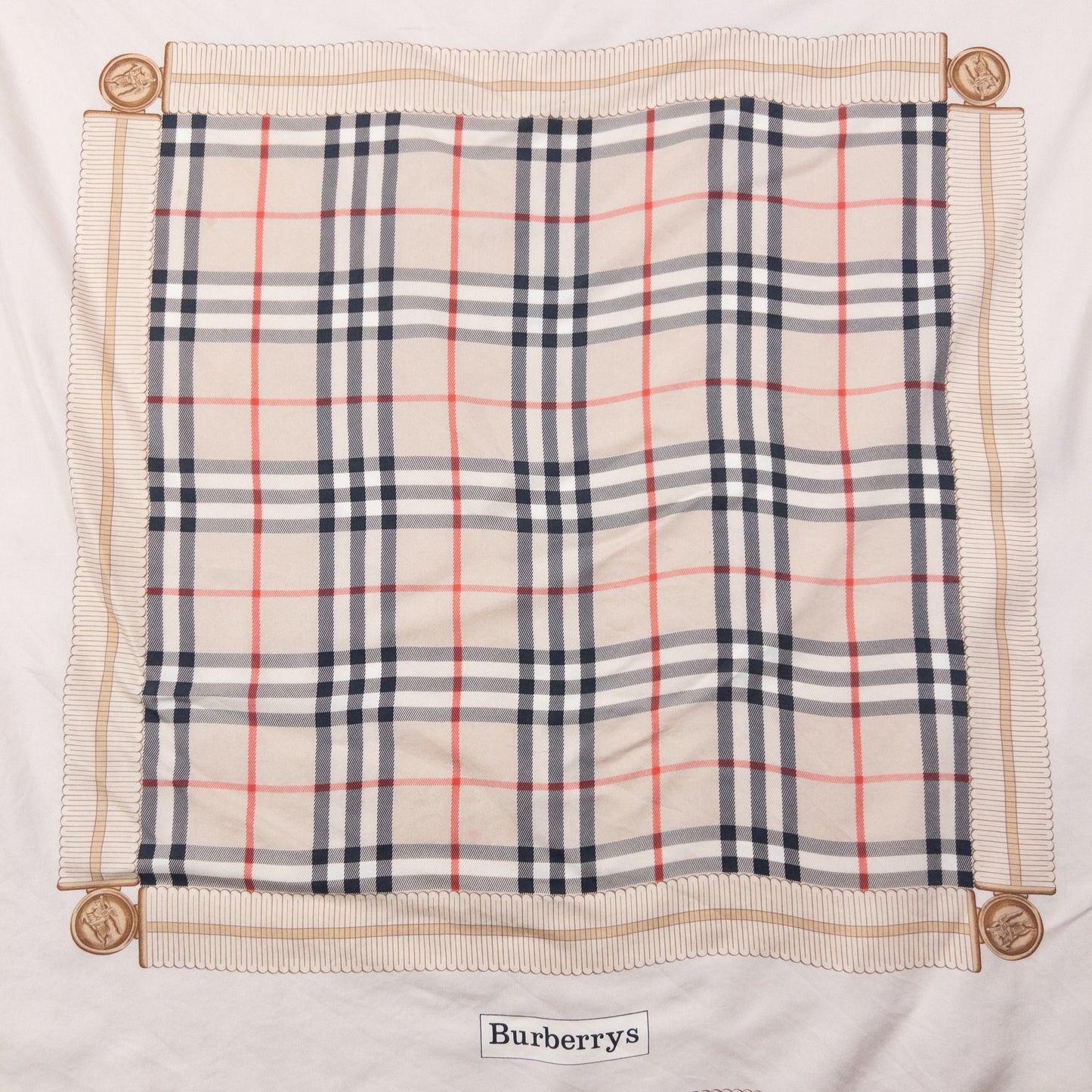 Vintage 90s Burberry Nova Check Silk Scarf