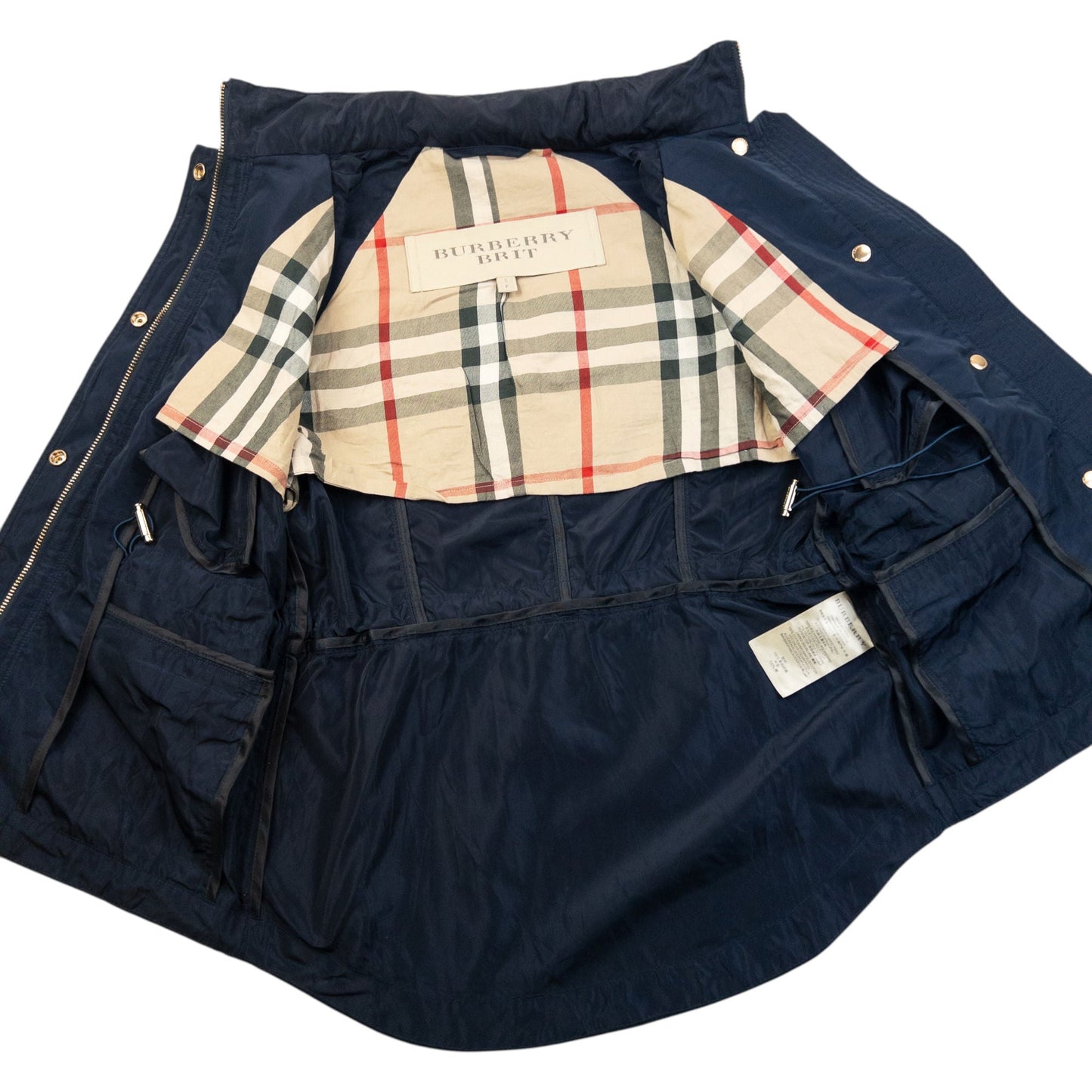 Vintage Burberry Brit Roll Sleeve Jacket Womens Size S | Small, Navy