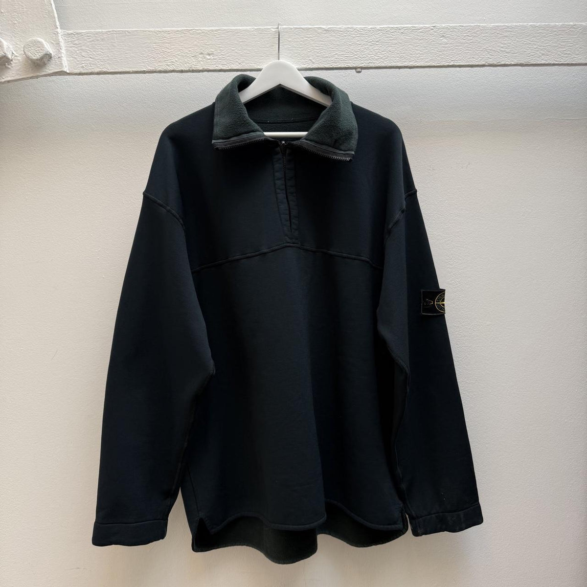 Stone Island Vintage 1990s Reversible Quarter Zip Fleece (XXL) | Extra Large, Green