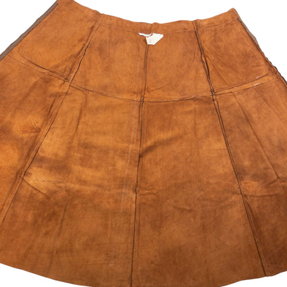 Vintage 90s CP Company Suede Full Zip Maxi Skirt Womens Size W28 | W28, Brown