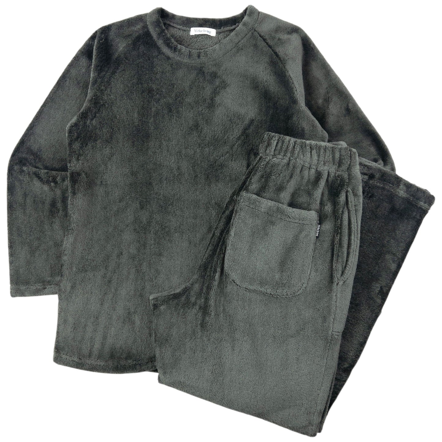Vintage 90s Yohji Yamamoto Fleece Pyjama Sweatshirt & Joggers Set Size S | Small, Grey