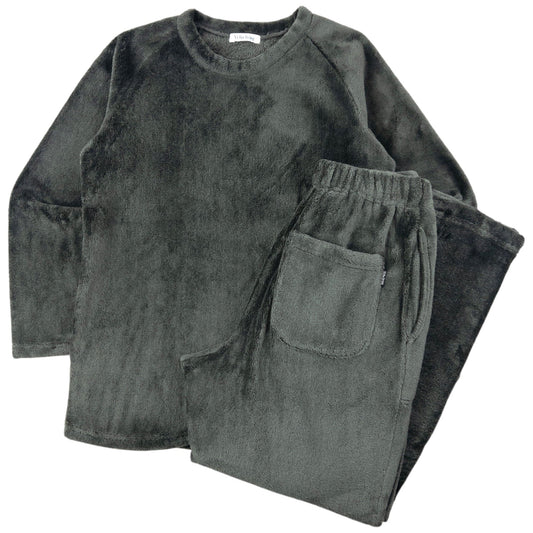 Vintage 90s Yohji Yamamoto Fleece Pyjama Sweatshirt & Joggers Set Size S | Small, Grey