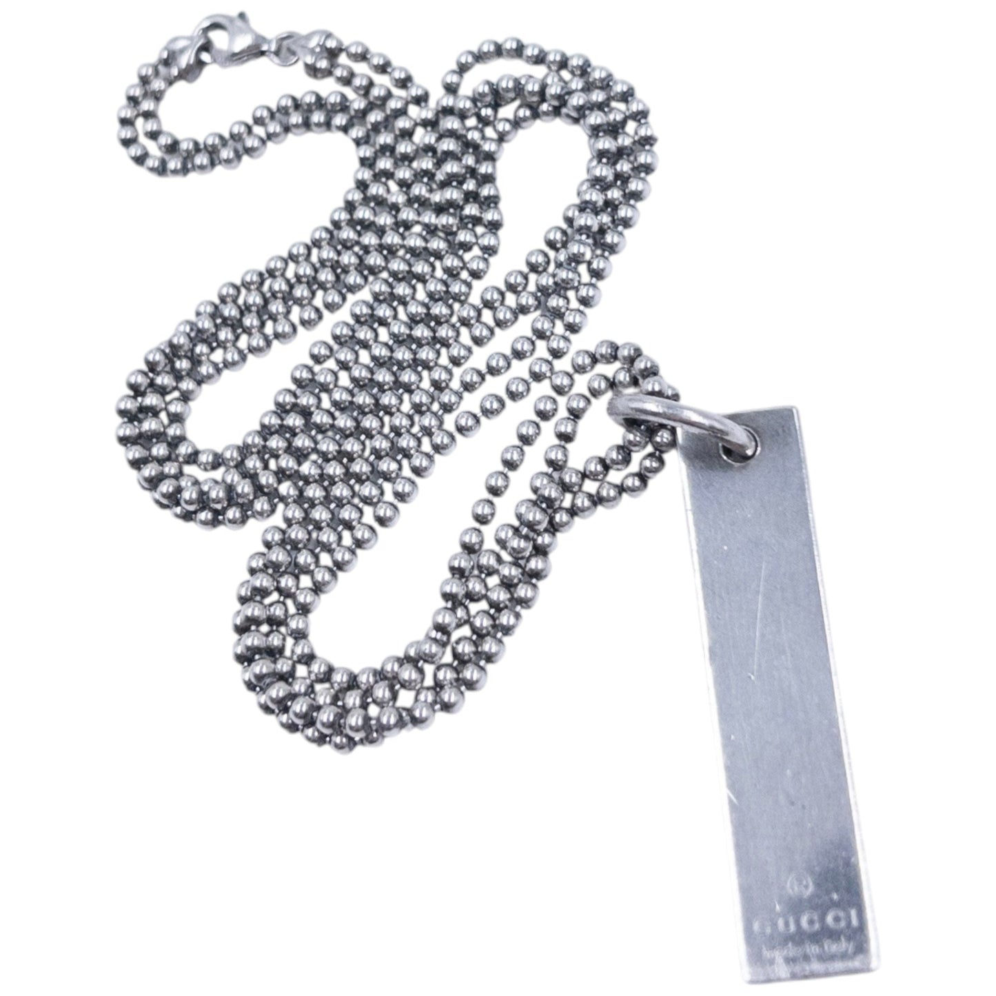 Vintage Gucci Silver Pendent Double-Chain Necklace | O/S, Grey