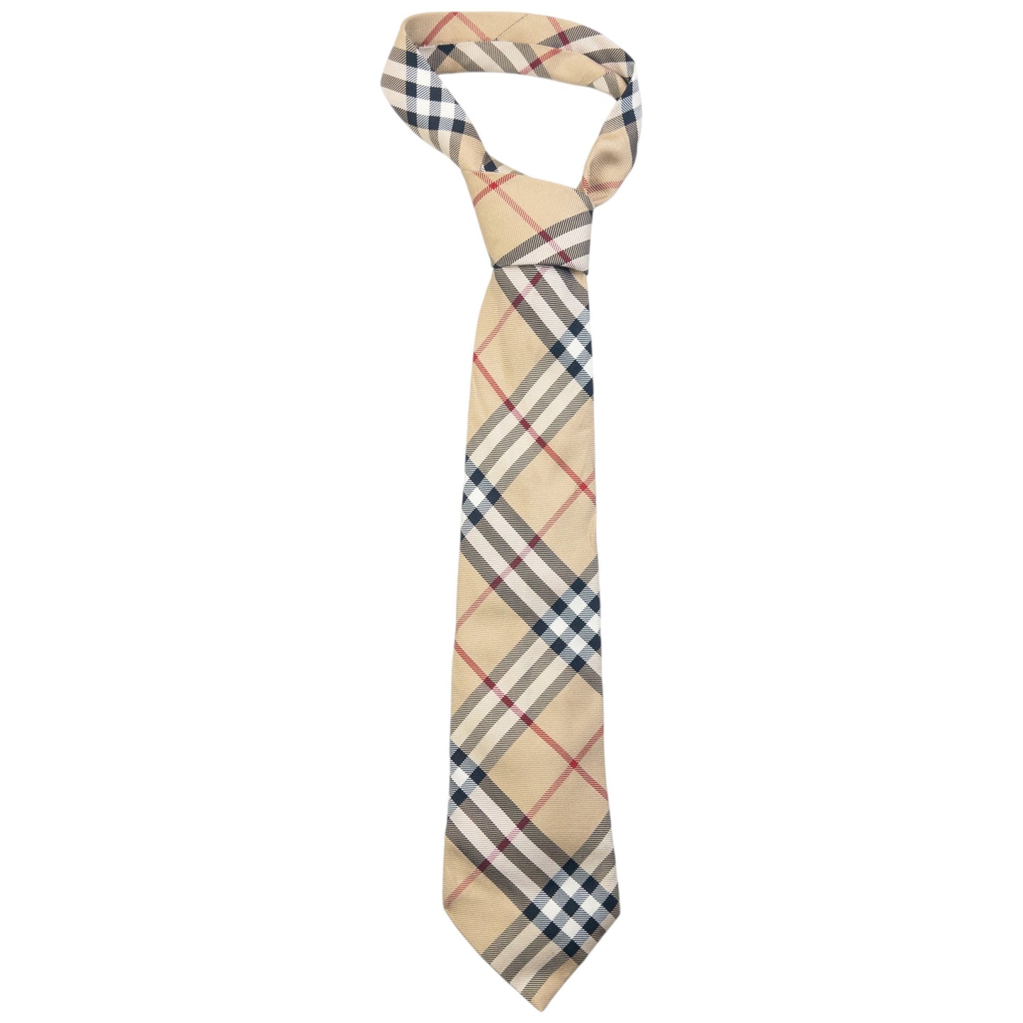 Vintage 2000s Burberry Nova Check Silk Tie | O/S, Beige