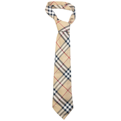 Vintage 2000s Burberry Nova Check Silk Tie | O/S, Beige