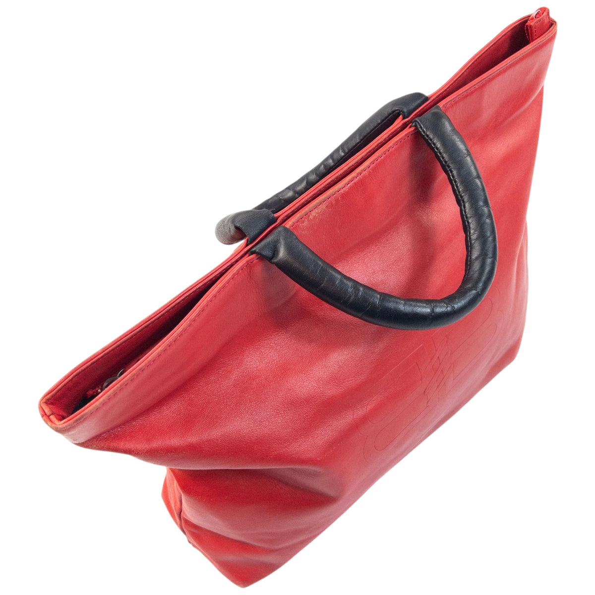 Vintage 90s Balenciaga Logo Leather Handbag | O/S, Red