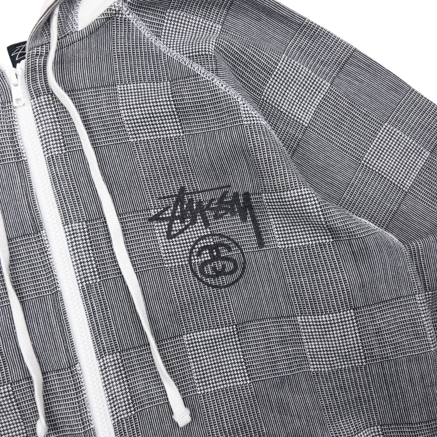 Vintage Stussy Checkered Zip Up Hoodie Size L