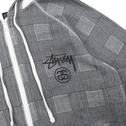 Vintage Stussy Checkered Zip Up Hoodie Size L