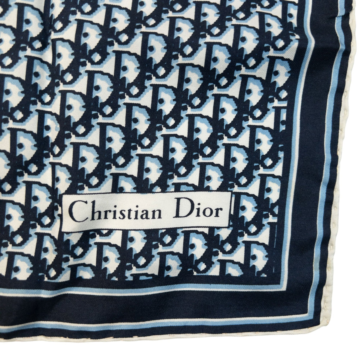 Vintage 2000s Dior Monogram Silk Scarf | O/S, Navy