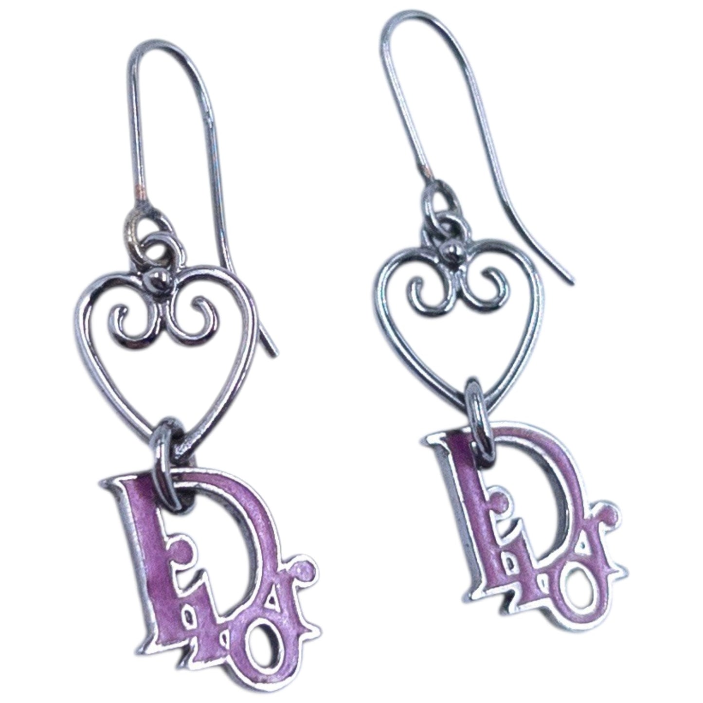 Vintage 2000s Dior By John Galliano Heart Logo Earrings | O/S, Multicoloured