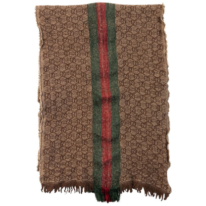 Vintage 2000s Gucci Monogram Wool Scarf | O/S, Multicoloured