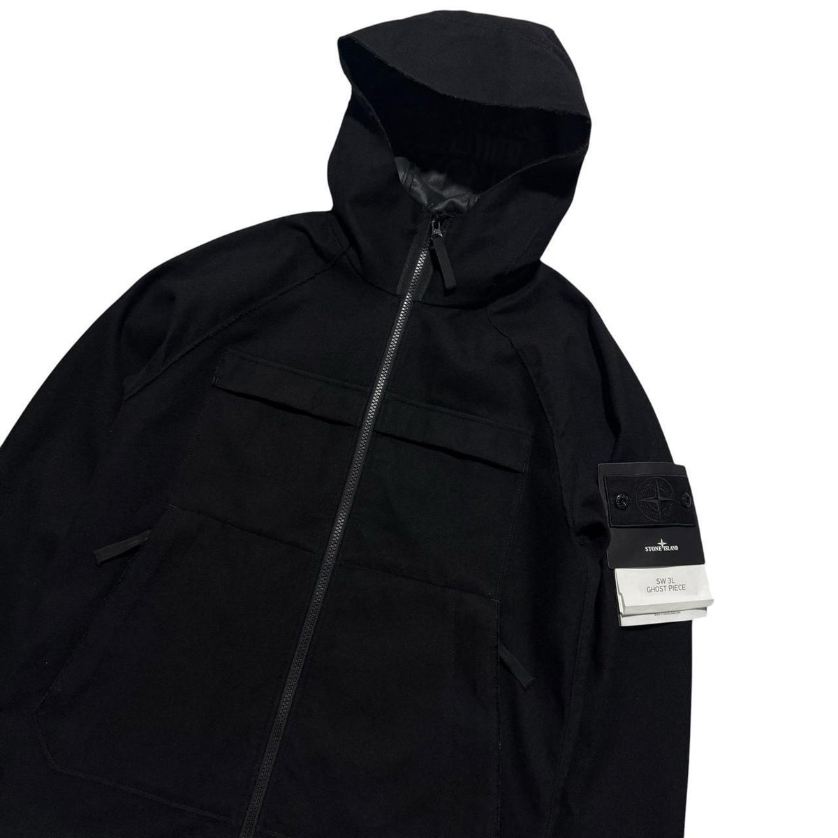 Stone Island Black Ghost Wool SW 3L Jacket | Small, Black