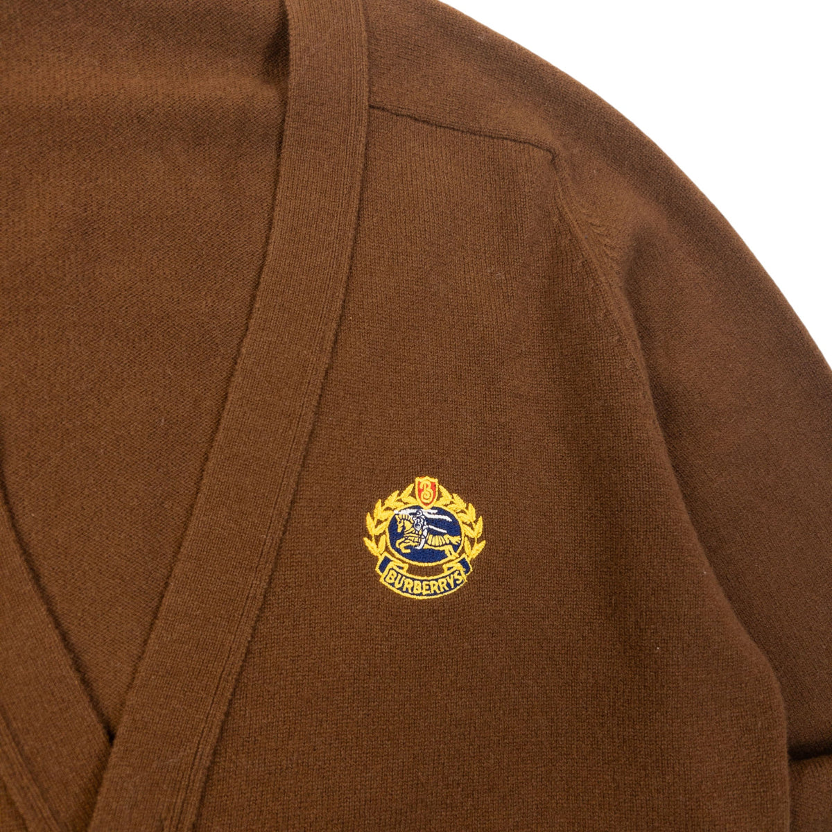Vintage 90s Burberry Wool Cardigan Size M | Medium, Brown