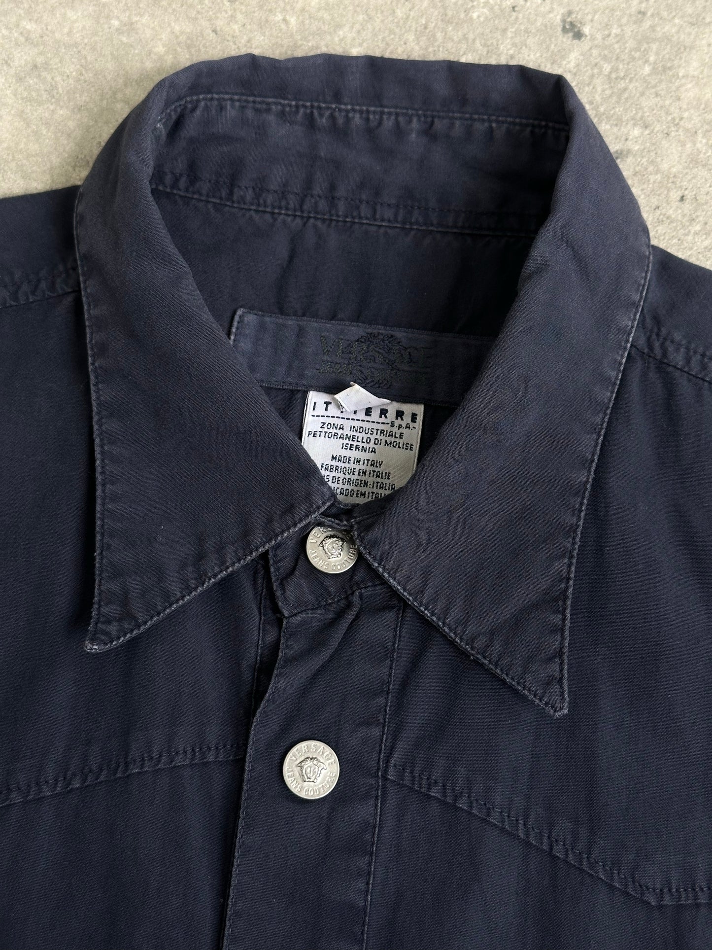 Versace Jeans Couture 1990s Bespoke Button Short Sleeve Shirt - L