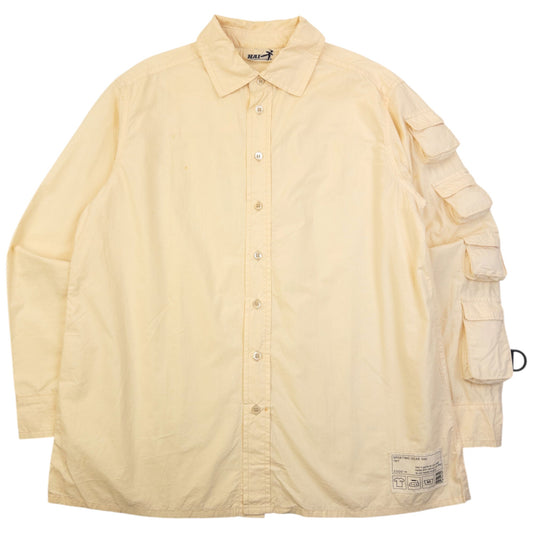 Vintage 90s Hai Sporting Gear By Issey Miyake Pocket Sleeve Button Up Shirt Size M | Medium, Cream