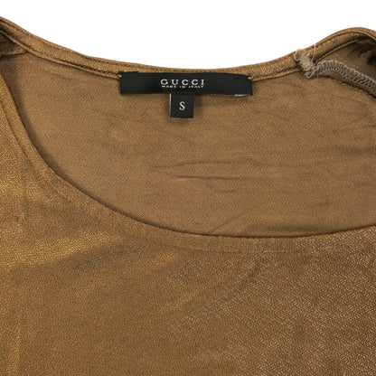 Vintage 2000s Gucci By Tom Ford Asymmetric Iridescent Top Womens Size S | Small, Brown