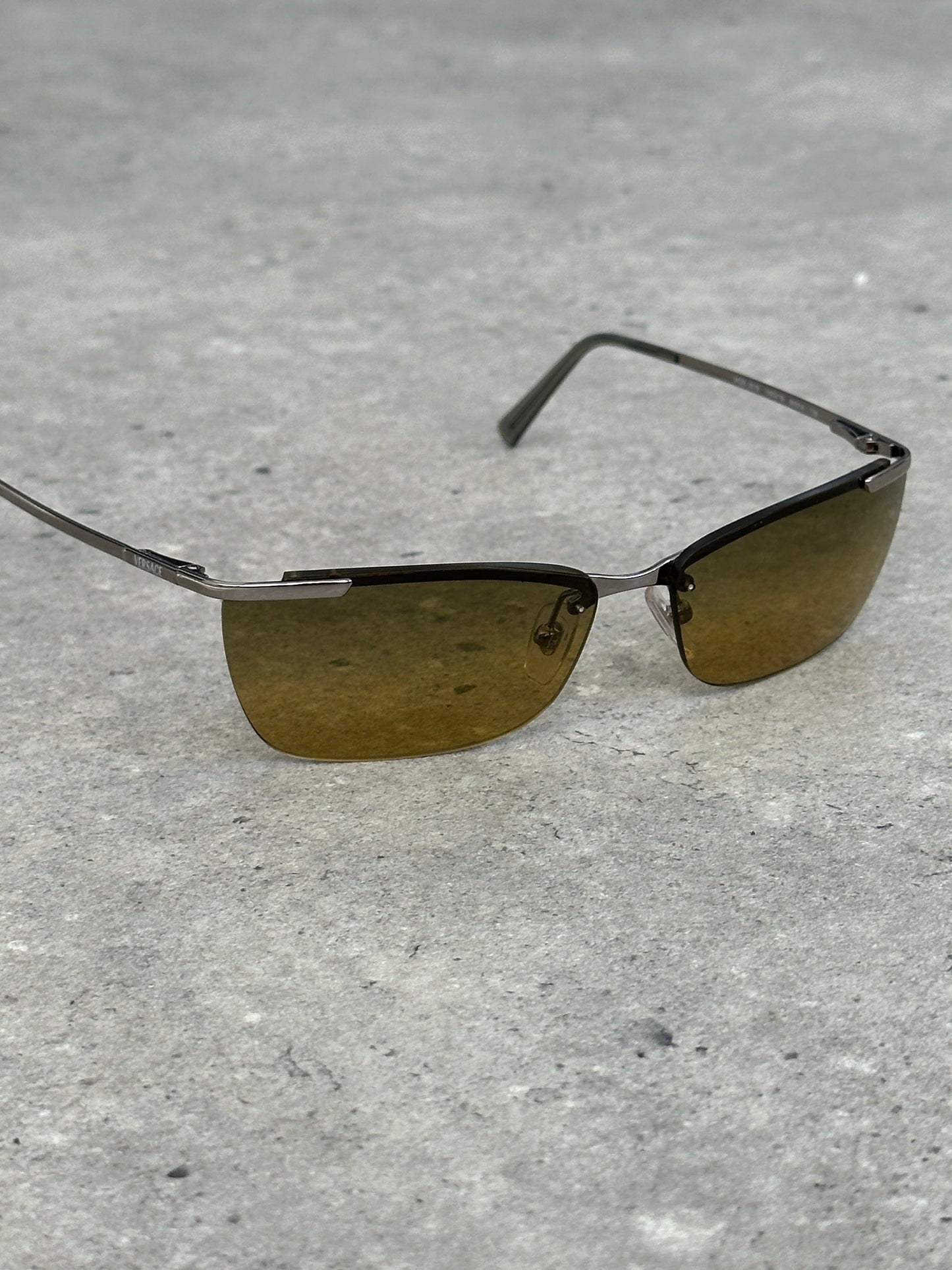 Versace 2000s Rimless Rectangular Sunglasses