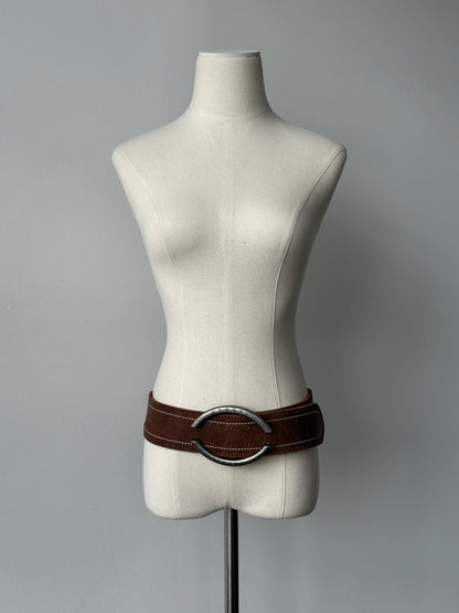 Armani Jeans 2000s Leather Chunky Belt - W33-37