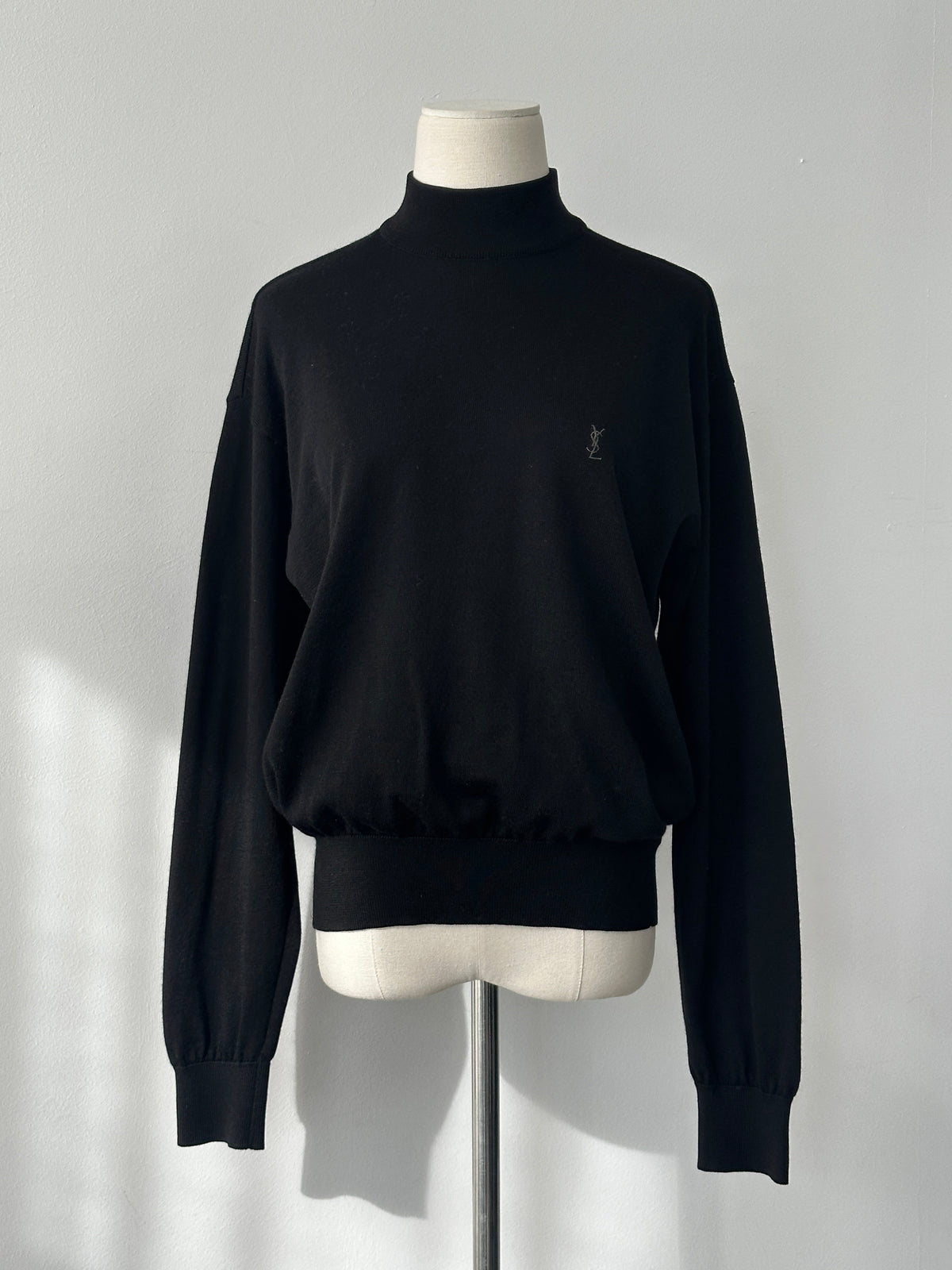 Yves Saint Laurent 1990s Pure Wool High Neck Knit Jumper - M