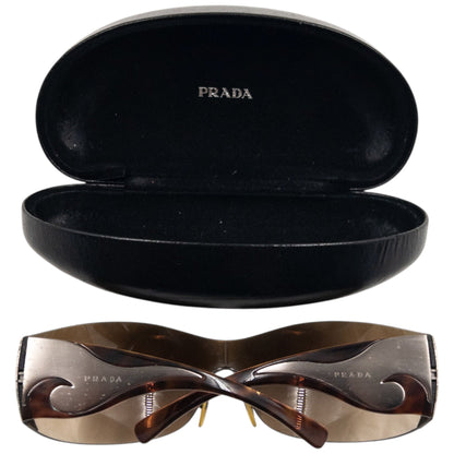 Vintage 2000s Prada Tortoise Shell Swirl Sunglasses | O/S, Brown