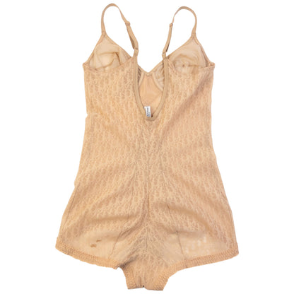 Vintage 90s Dior Lingerie Monogram Lace Bodysuit Womens Size M | O/S, Beige
