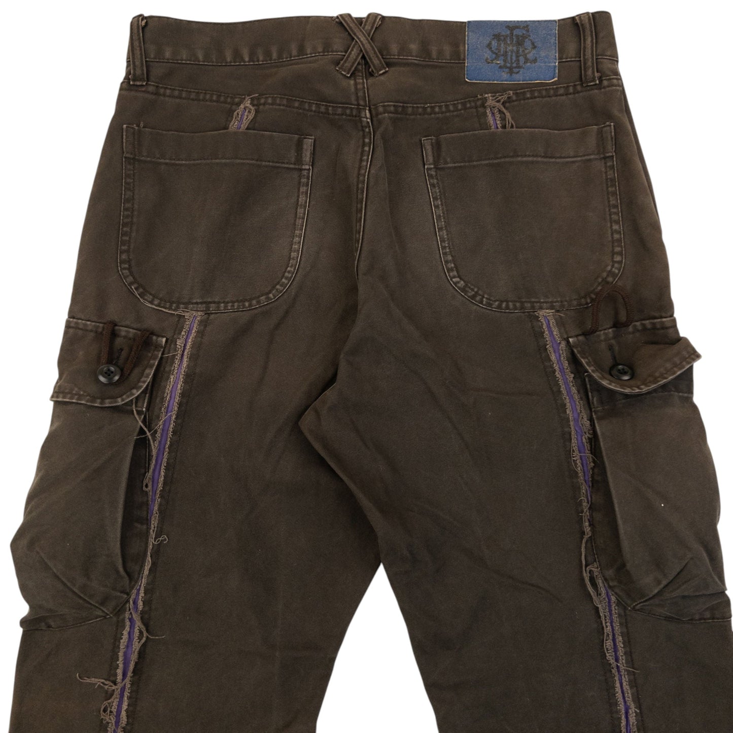 Vintage 2000s PPFM Exposed Seam Cargo Trousers Size W32 | W32, Brown