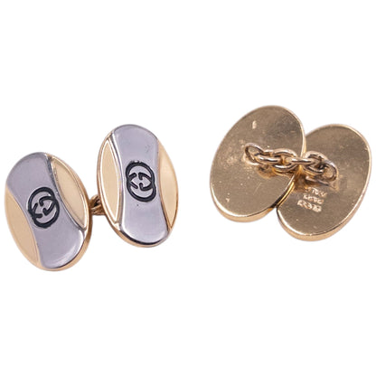 Vintage 90s Gucci Embossed Chain Link Cuff Links | O/S, Gold