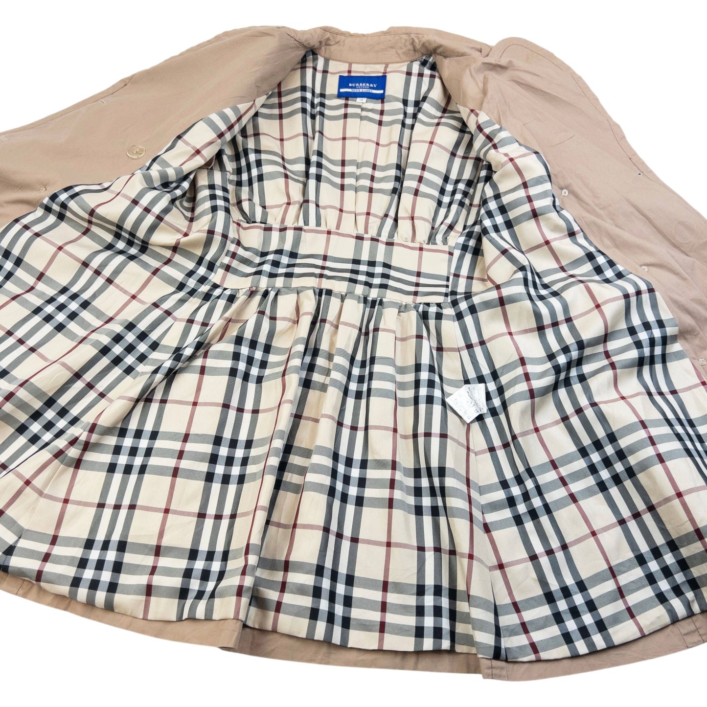 Vintage 2000s Burberry Blue Label Nova Check Lined Trench Jacket Womens Size M | Medium, Beige