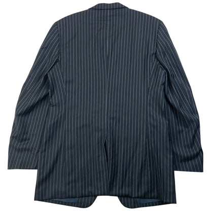 Vintage 90s YSL Yves Saint Laurent Pinstripe Jacket & Trousers Suit Set Size L | Large, Black