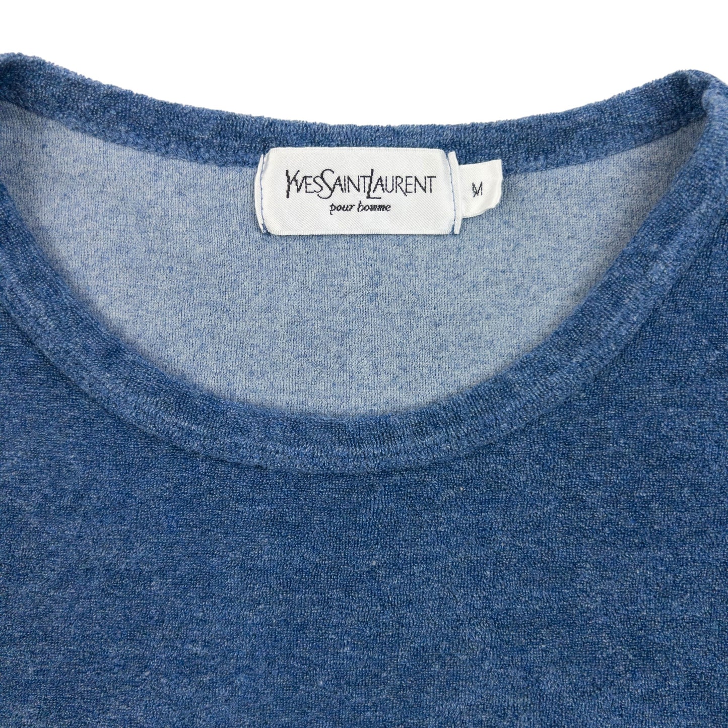 Vintage 2000s YSL Yves Saint Laurent Terry Cloth Jumper Size S | Small, Blue