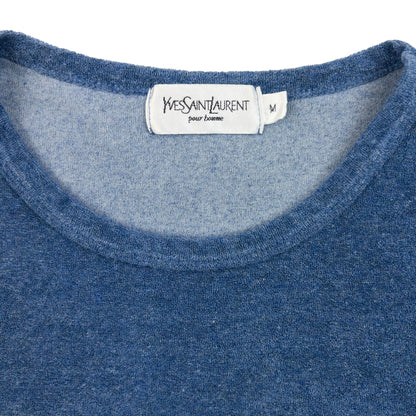 Vintage 2000s YSL Yves Saint Laurent Terry Cloth Jumper Size S | Small, Blue