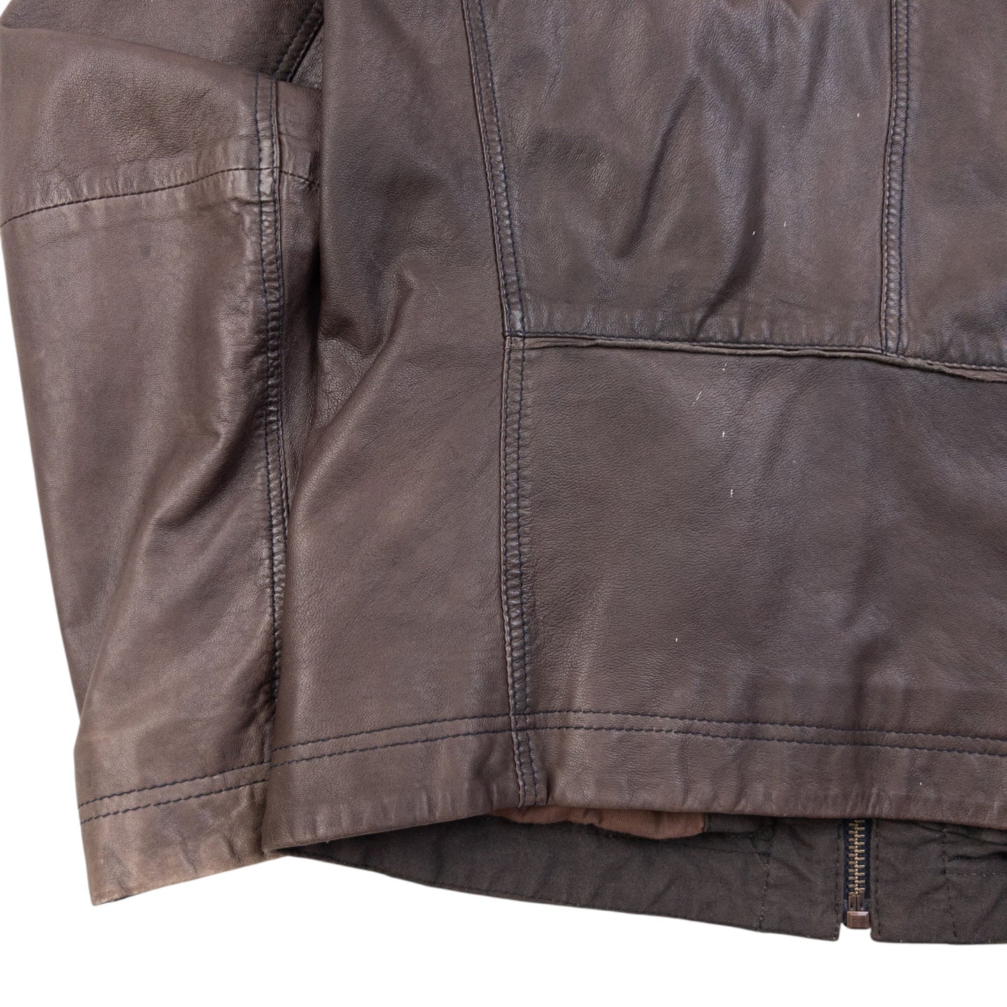 Vintage 90s Hugo Boss Zip Up Leather Jacket Size M | Medium, Brown