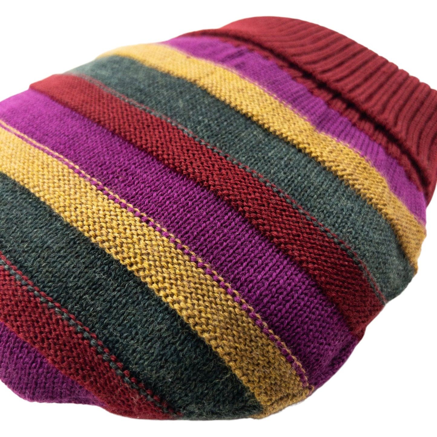 Vintage 2000s Issey Miyake MEN Striped Wool Beanie Hat | O/S, Multicolor
