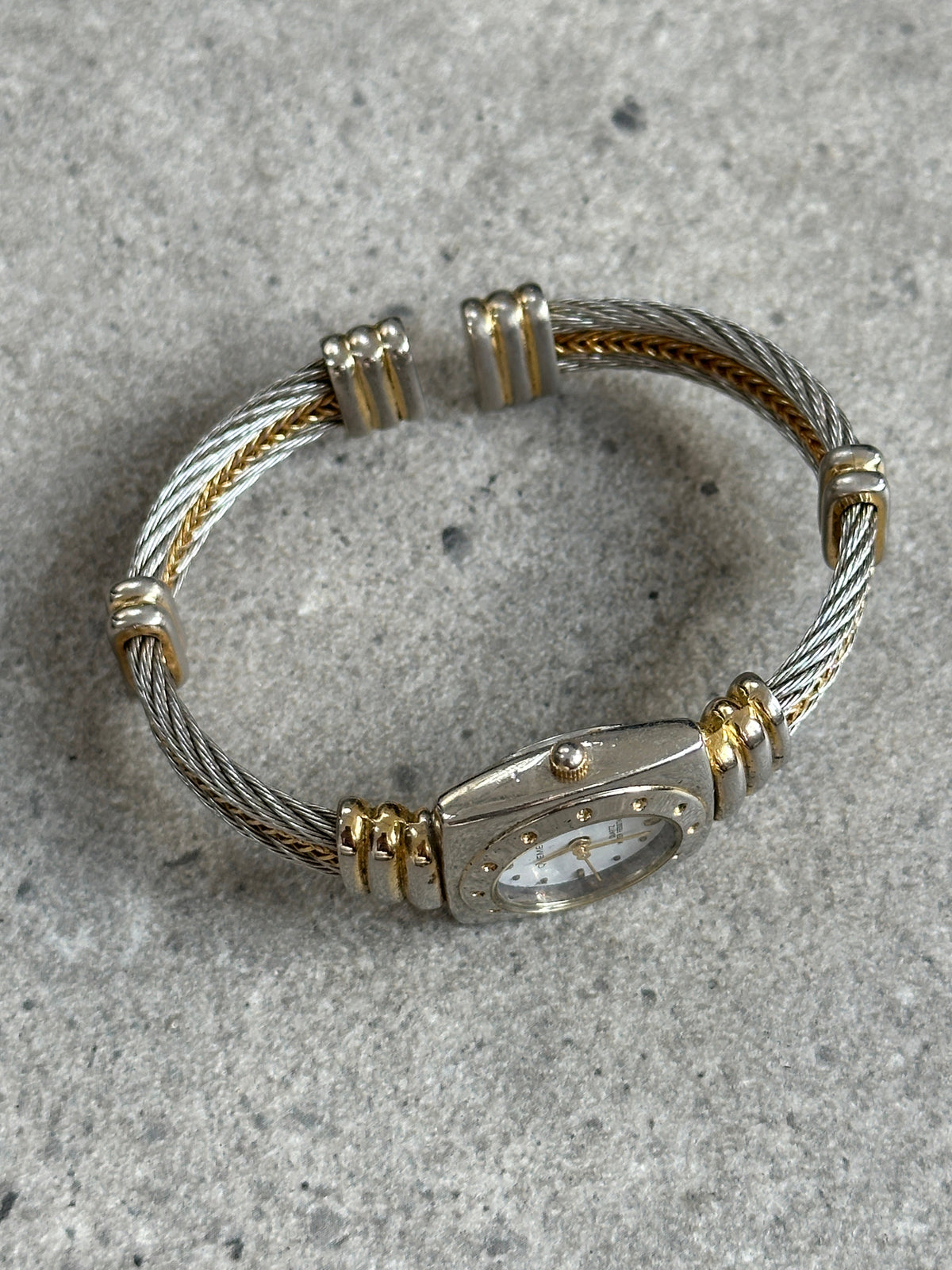 Vintage 1980s Two Tone Quartz Bracelet Watch