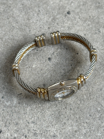 Vintage 1980s Two Tone Quartz Bracelet Watch