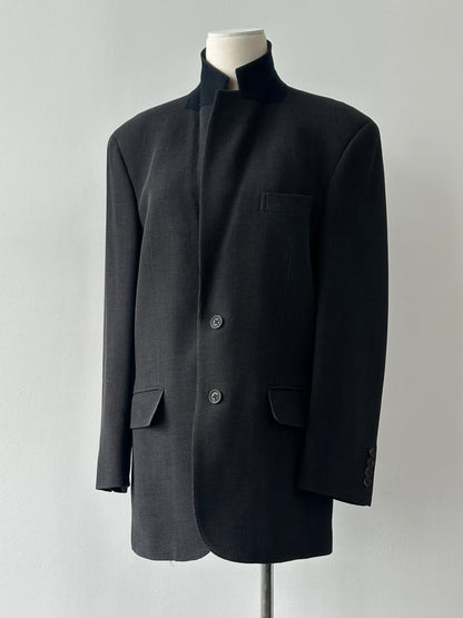 Burberry London 2000s Wool Single Breasted Woven Blazer - M