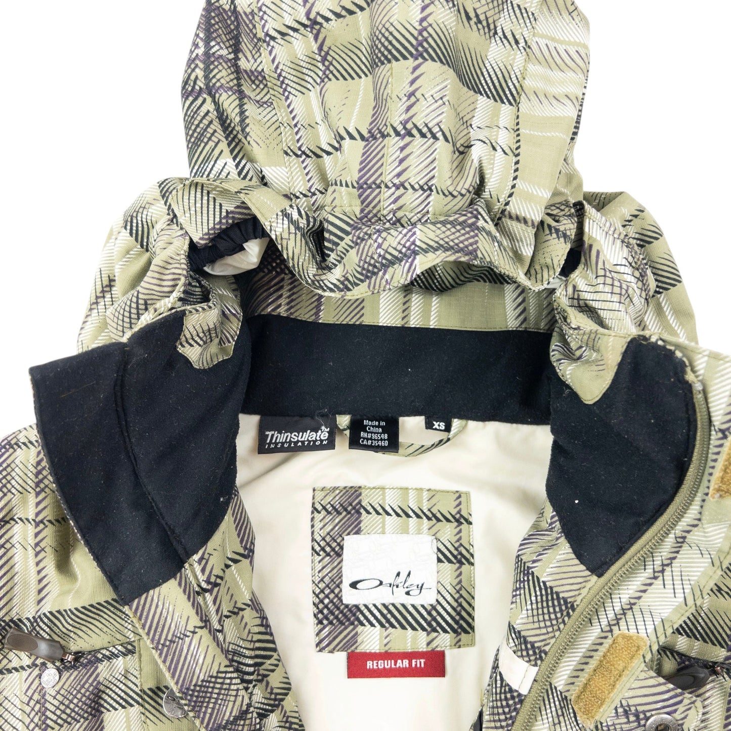 Vintage 2000s Oakley Pattern Zip Up Snowboarding Jacket Size XS | XS, Green