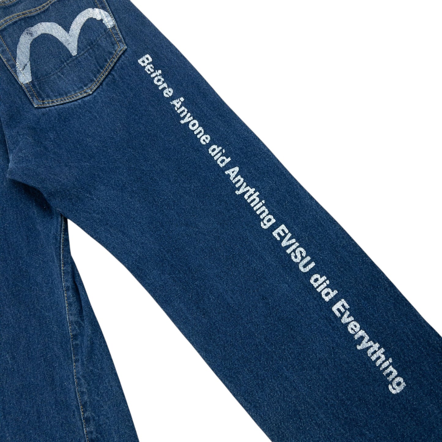 Vintage 2000s Evisu Gull Symbol Text Japanese Denim Jeans Size W32 | W32, Blue
