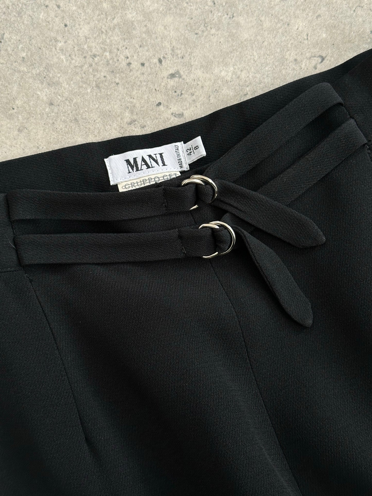 Mani 1990s Double Belt High Waist Tapered Trousers - W26