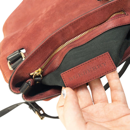 Vintage 2000s Burberry Leather Crossbody Bag | O/S, Red