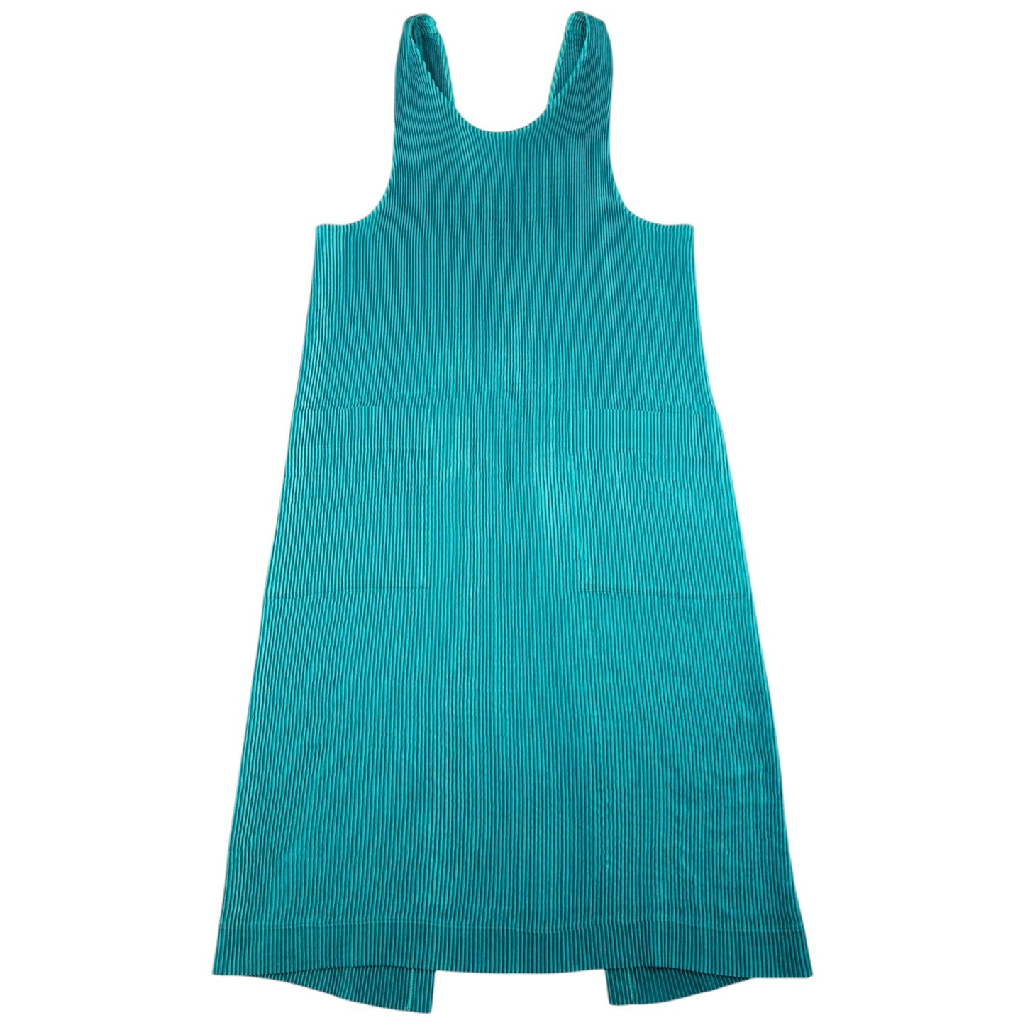 Vintage 90s Issey Miyake Pleated Longline Vest Dress Womens Size L | Large, Green