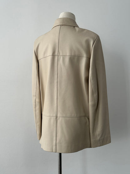 British Vintage 1990s Minimal Leather Jacket - M