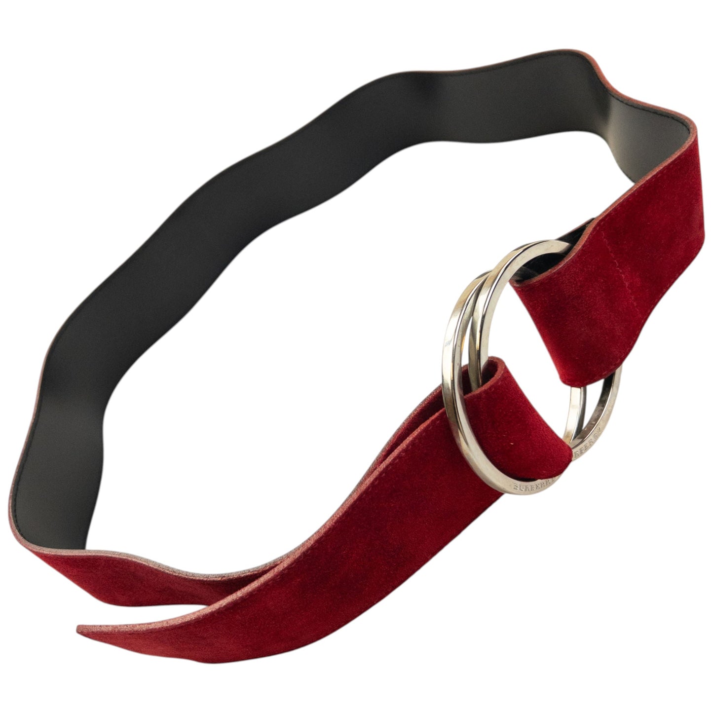 Vintage 2000s Burberry Suede Leather Belt Size XL | O/S, Red