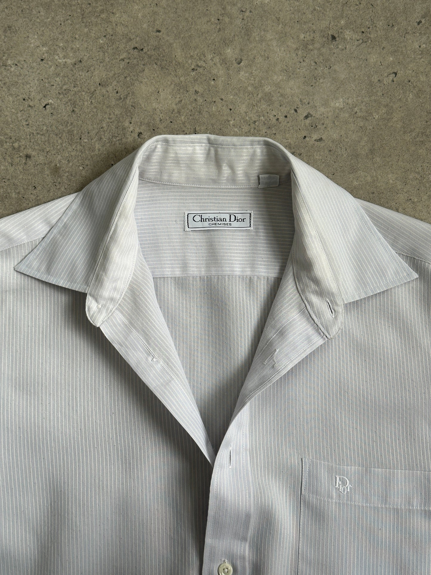 Christian Dior Chemises 1990s Striped Logo Shirt - L
