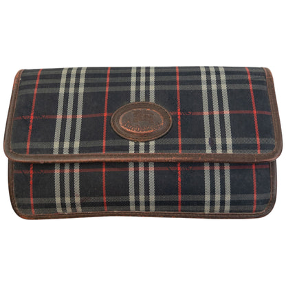Vintage 90s Burberry Nova Check Clutch Bag | O/S, Navy, Red, White