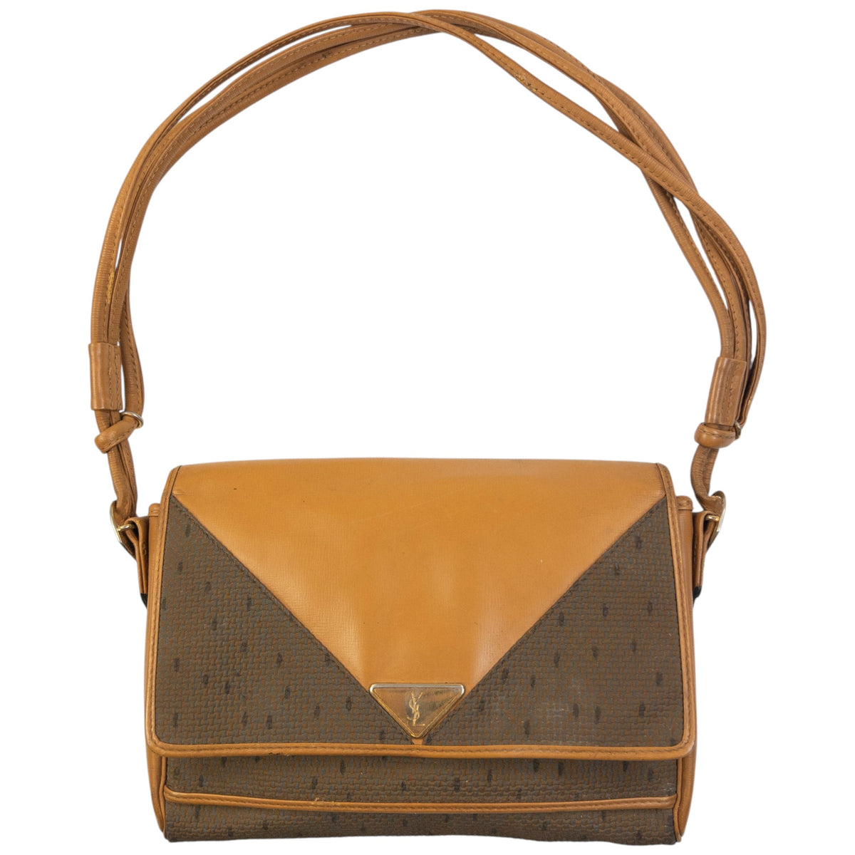 Vintage 90s YSL Yves Saint Laurent Leather Shoulder Bag | O/S, Brown