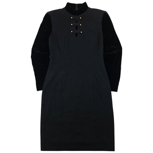Vintage 90s Dior Velvet Long Sleeved Dress Womens Size M | Medium, Black
